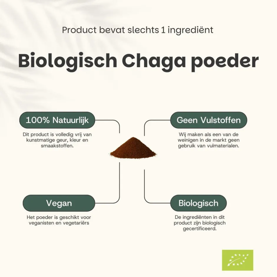 20% korting | Chaga Poeder Biologisch|Cupplement Outlet