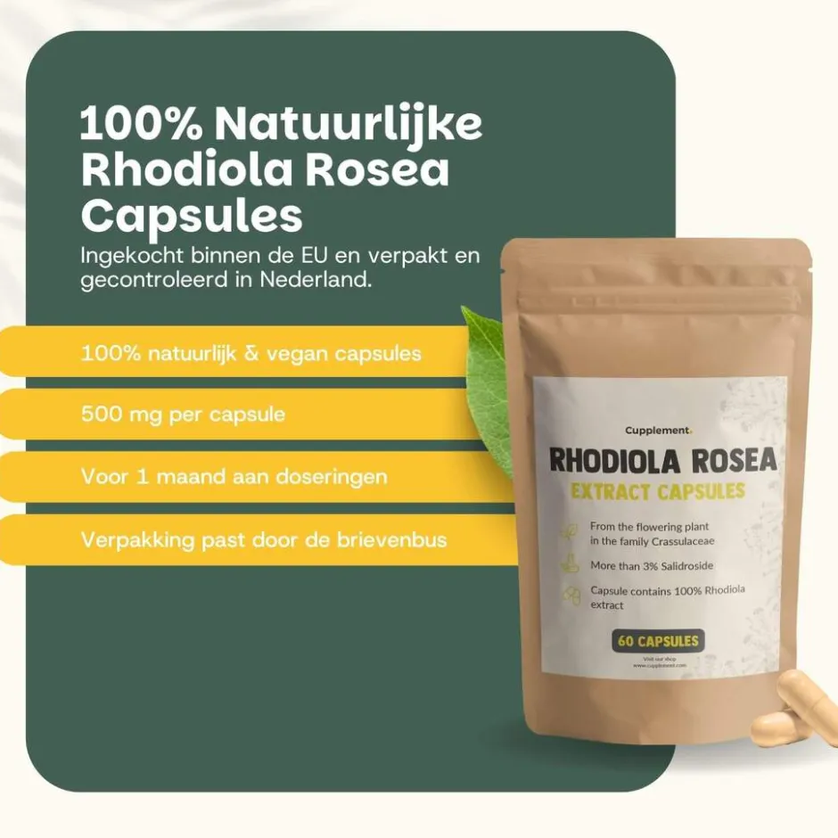 30% korting | Combideal Rhodiola Rosea Capsules 500 mg|Cupplement Outlet