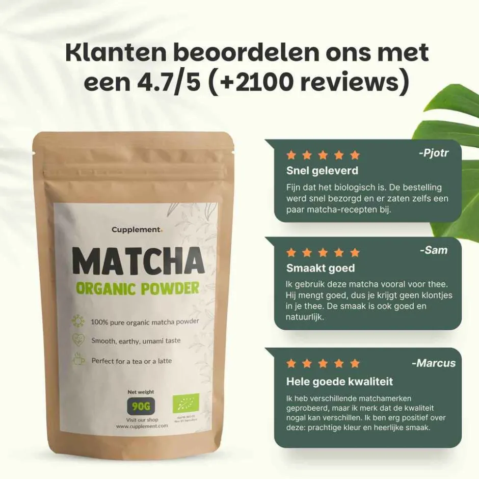 Cupplement 25% korting | Multipack Matcha Thee Poeder Biologisch< Maaltijdverrijkers