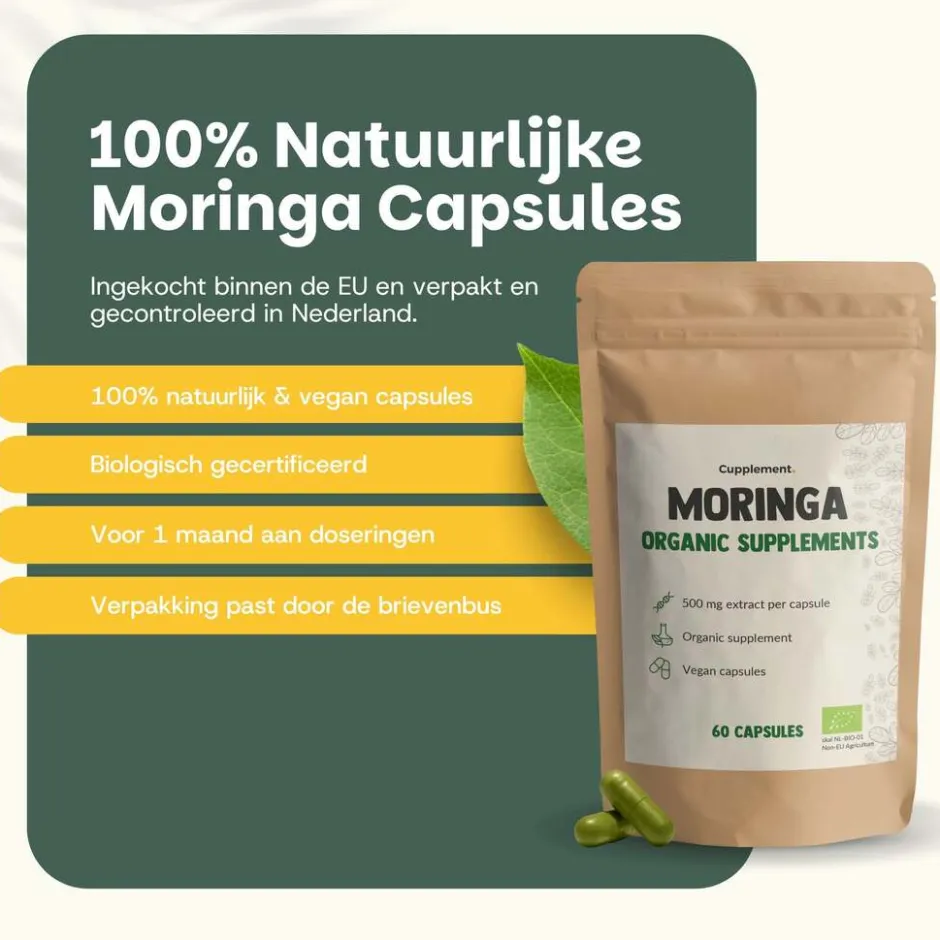 Cupplement 45% korting | Multipack Moringa Capsules 500 mg Biologisch< Natuurlijke Supplementen