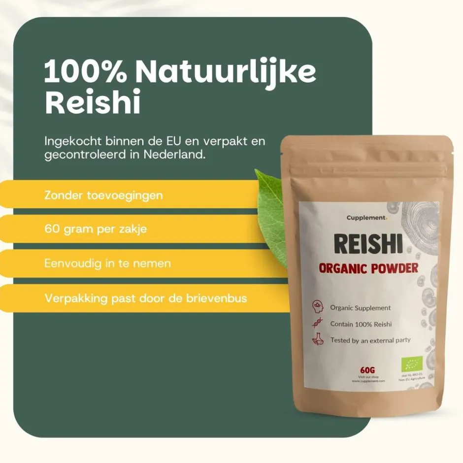 20% korting | Reishi Poeder Biologisch|Cupplement New