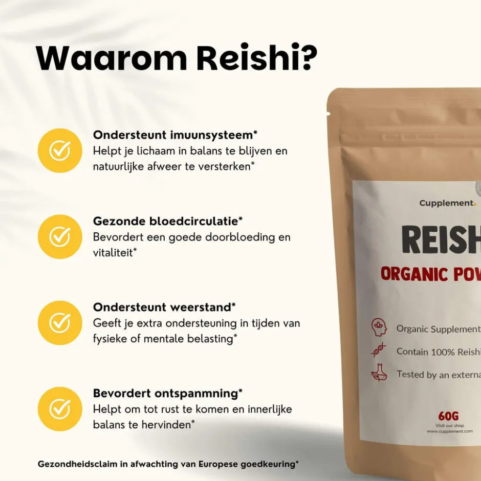 20% korting | Reishi Poeder Biologisch|Cupplement New