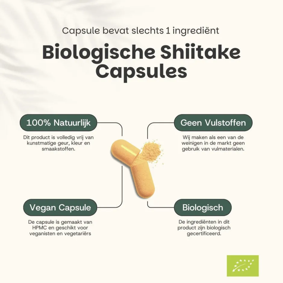 20% korting | Shiitake Capsules 500 mg Biologisch|Cupplement Sale