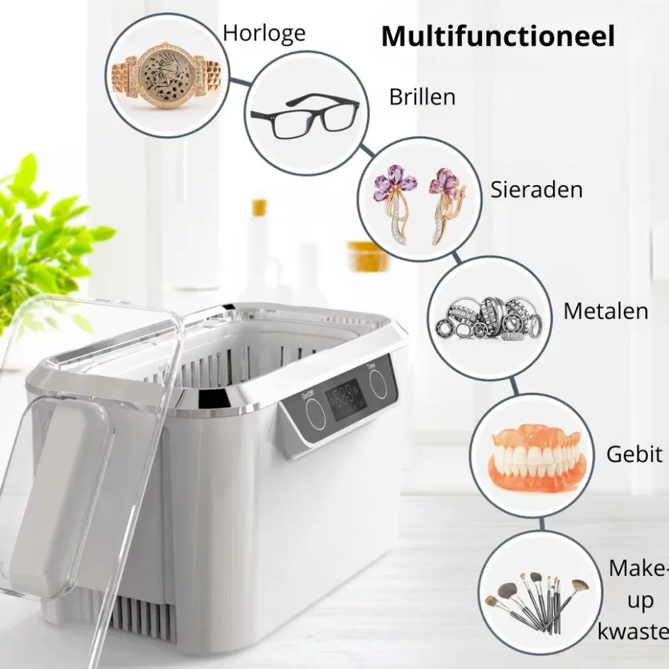 Activeshop professionele ultrasoon reiniger reinigingsapparaat voor brillen sieraden horloge en make-up kwasten< Schoonmaakmiddelen