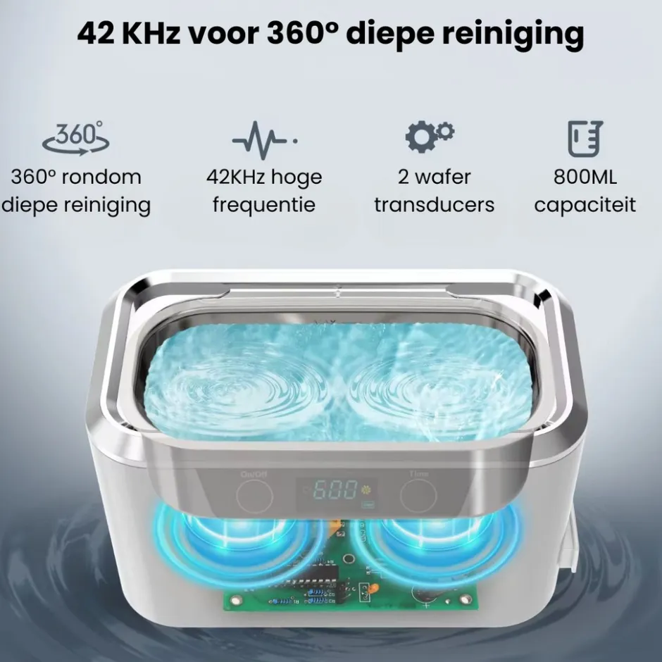 Activeshop professionele ultrasoon reiniger reinigingsapparaat voor brillen sieraden horloge en make-up kwasten< Schoonmaakmiddelen