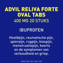Advil Reliva Forte 400mg Oval-Tabs< Pijn