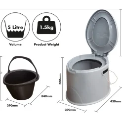 Aidapt vr275t draagbare toilet< Badkamer En Toilethulpmiddelen