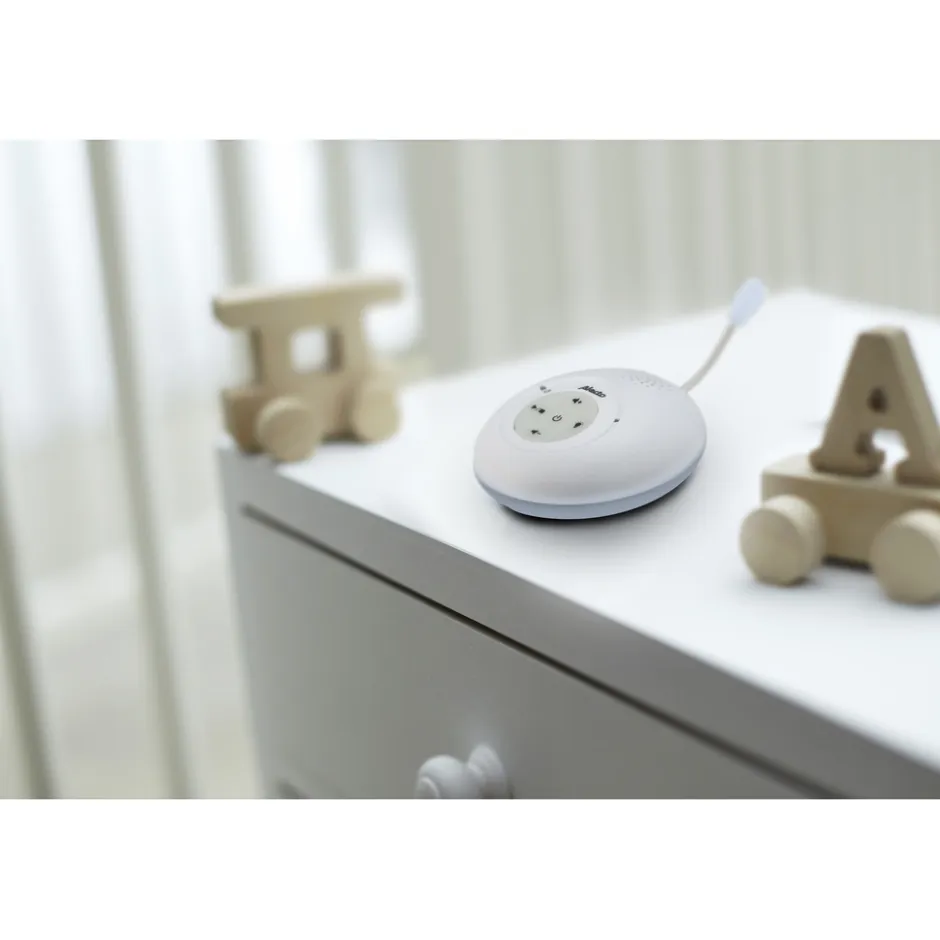DBX-112 - Full Eco DECT babyfoon met display, wit/blauw|Alecto Discount
