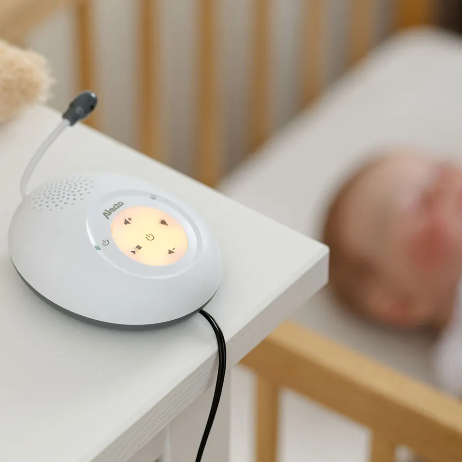 DBX-125 - Full Eco DECT babyfoon met display - Wit/Antraciet|Alecto Clearance
