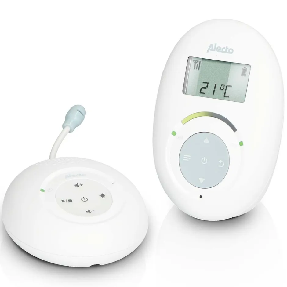 DBX120 - Full Eco DECT babyfoon met display - Wit/Lichtblauw|Alecto Discount