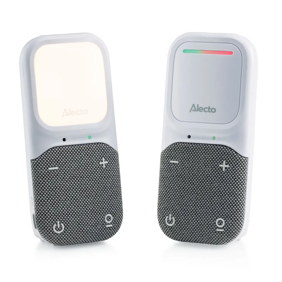 Alecto DBX135 - Moderne Full Eco audio babyfoon met heldere DECT-geluidskwaliteit, lange stand-by tijd en nachtlampje - Wit/Grijs< Baby Elektronica|Babyfoons