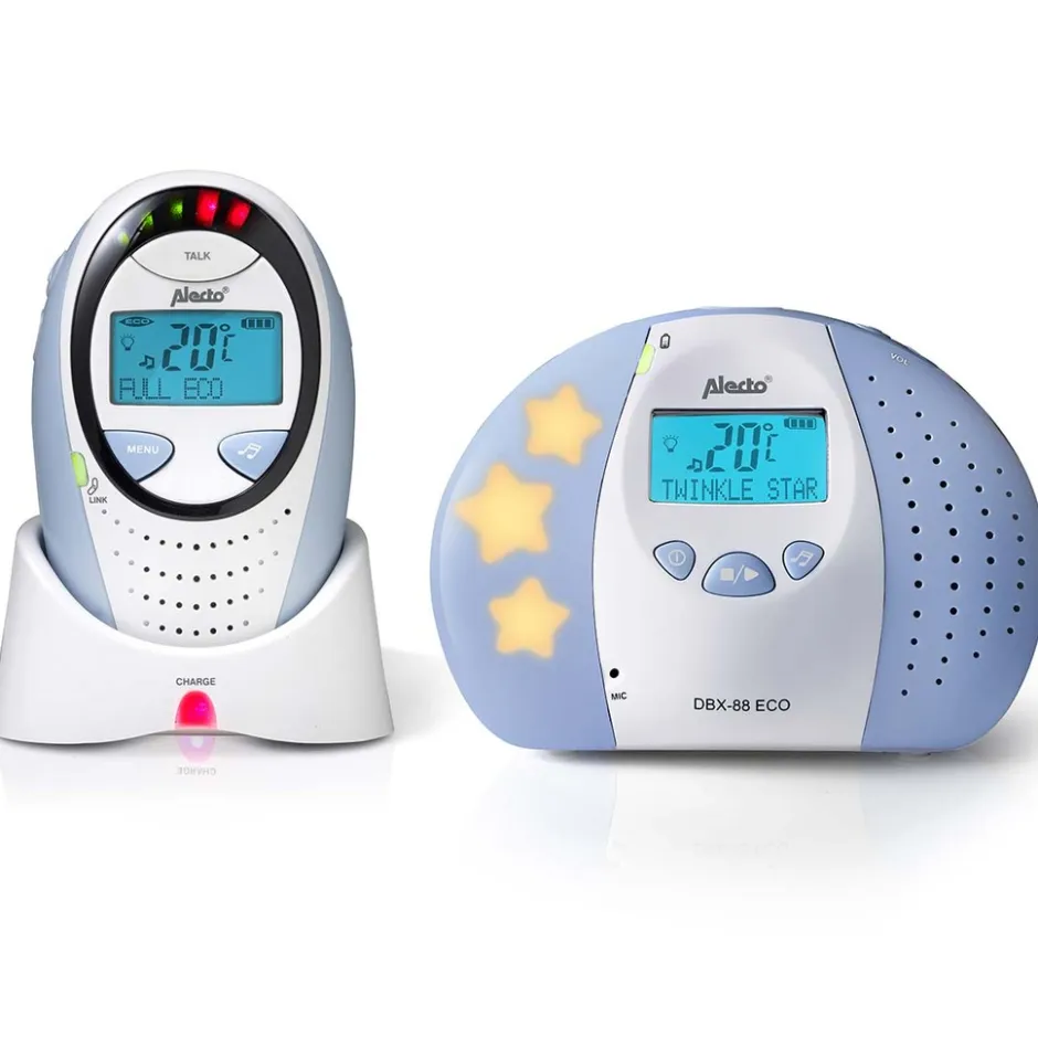 Alecto DBX-88 ECO - Full Eco DECT babyfoon met display, wit/blauw< Baby Elektronica|Babyfoons
