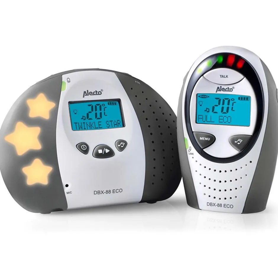 Alecto DBX-88 LIMITED - Full Eco DECT babyfoon met display, wit/antraciet< Baby Elektronica|Babyfoons