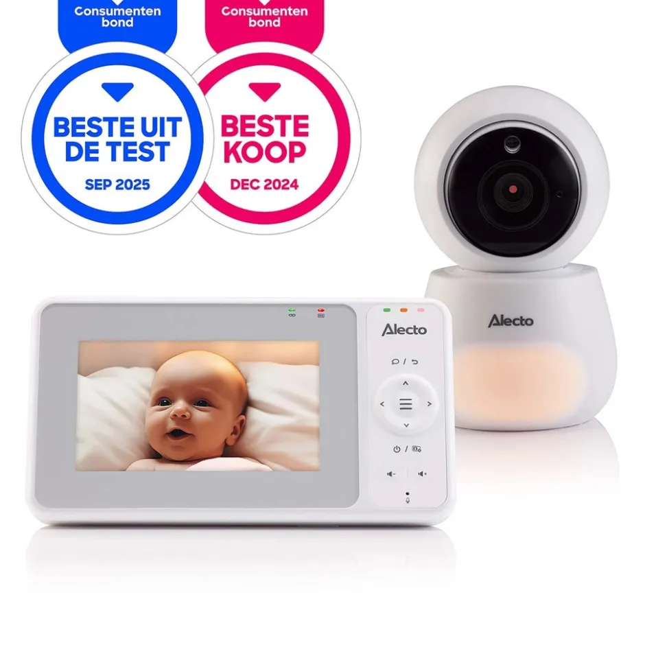 DVM2043 Babyfoon met camera met groot kleurenscherm en nachtlampje|Alecto Discount