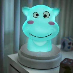 SILLY HIPPO - LED nachtlampje, nijlpaard, blauw|Alecto Best