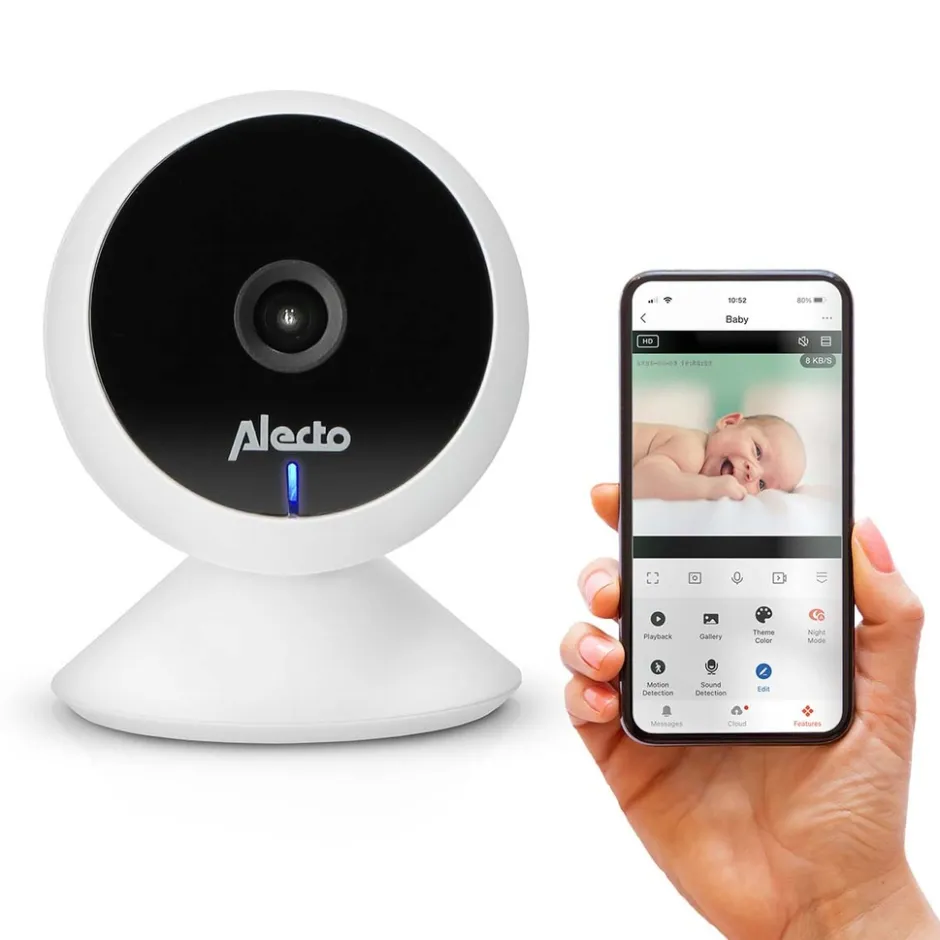 Alecto SMARTBABY5 - Wifi babyfoon met camera - Wit< Baby Elektronica|Babyfoons