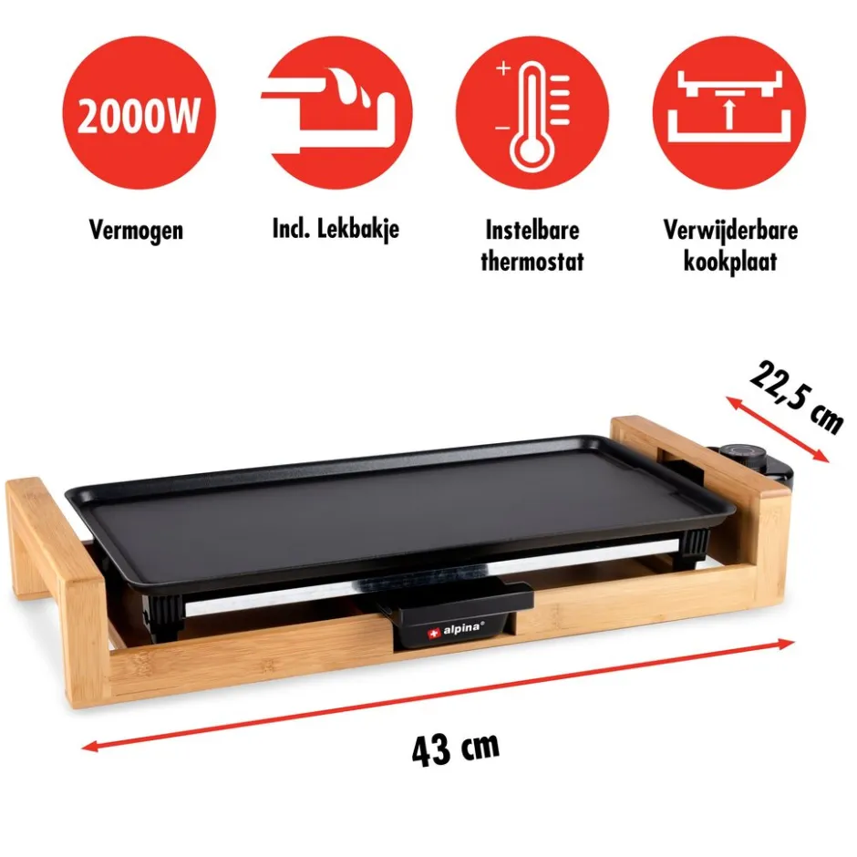 Alpina Grillplaat MEAGR3810/003< Broodbereiding En Grills