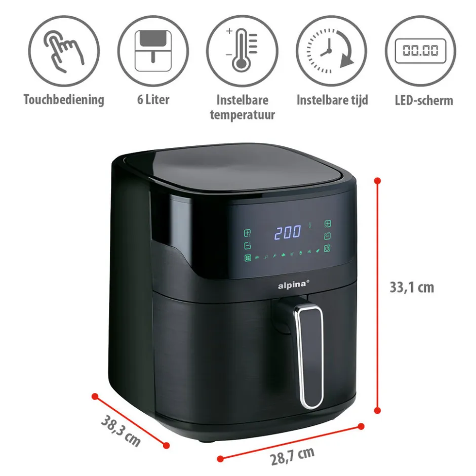 Alpina Heteluchtfriteuse MEAHE3840/0010< Frituurpannen En Airfryers