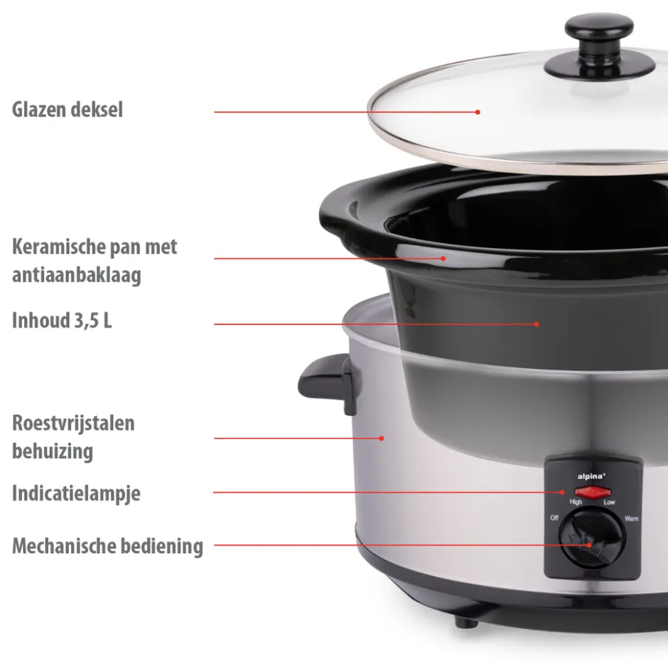 Alpina Slowcooker MEASL4350/001< Rijst En Slowcookers