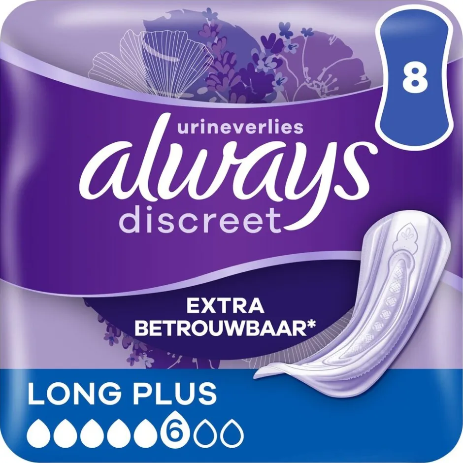 Always Discreet Long Plus Incontinentieverband< Incontinentie