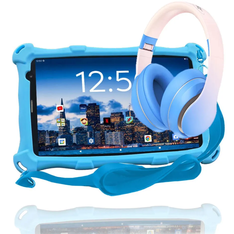AngelTech Kinderpakket PRO MAX - Kindertablet + Kinderkoptelefoon< Tablets