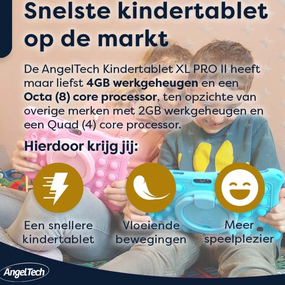 AngelTech Kinderpakket PRO II - Kindertablet + Kinderkoptelefoon| Discount