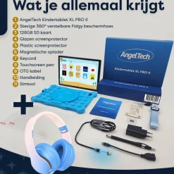 AngelTech Kinderpakket PRO II - Kindertablet + Kinderkoptelefoon| Discount