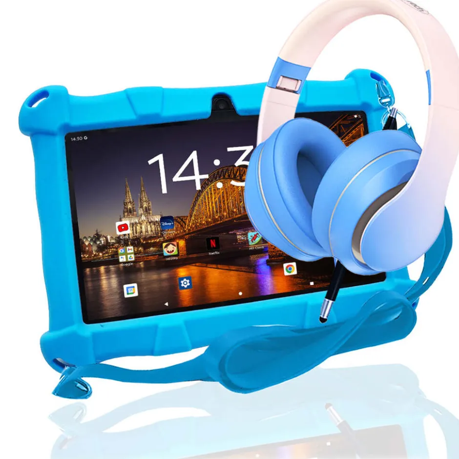 AngelTech Kinderpakket SLIM - Kindertablet + Kinderkoptelefoon< Tablets
