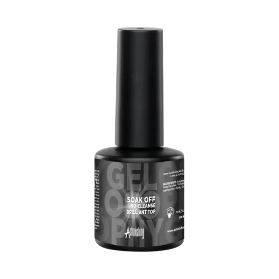 Astonishing Essentials Soak Off No-Cleanse Briljant Top< Gellak