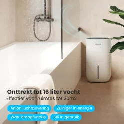 Luchtontvochtiger en Luchtreiniger 16L per dag|Auronic
