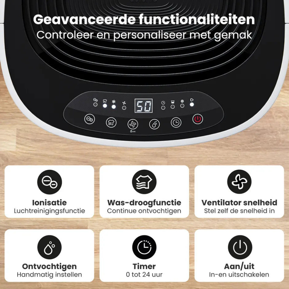 Luchtontvochtiger en Luchtreiniger 16L per dag|Auronic