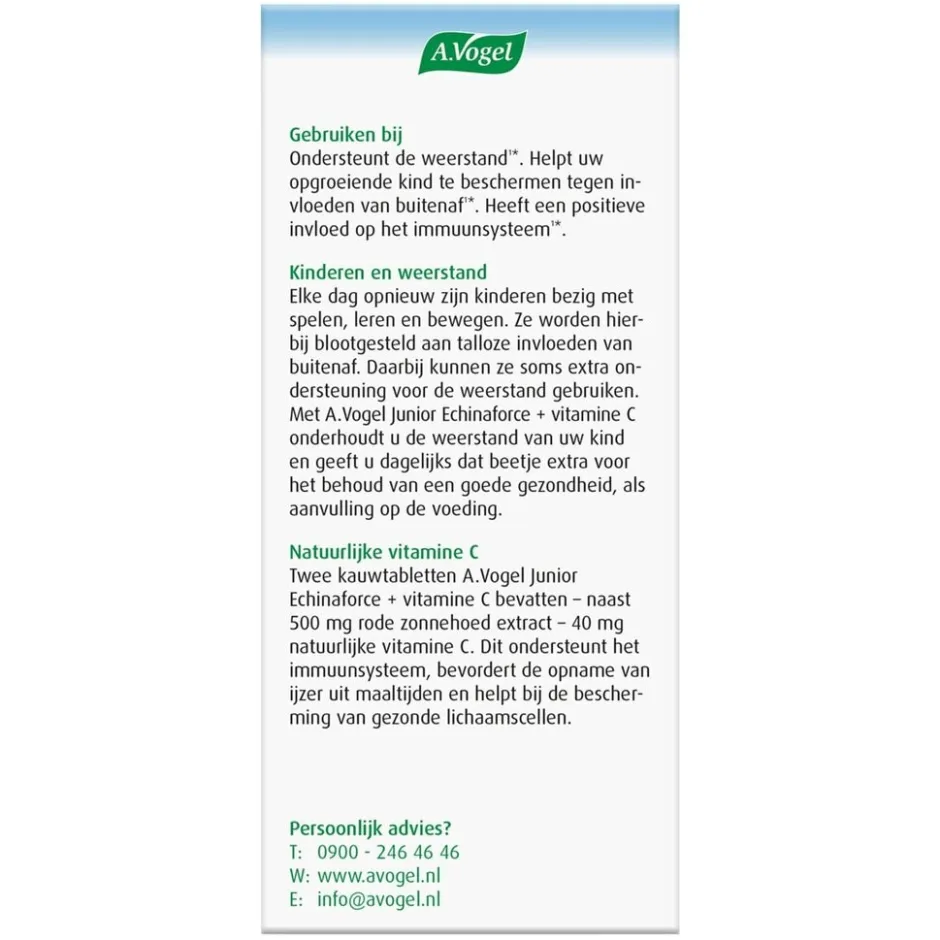 Echinaforce Junior + Vitamine C Kauwtabletten|A.Vogel Online