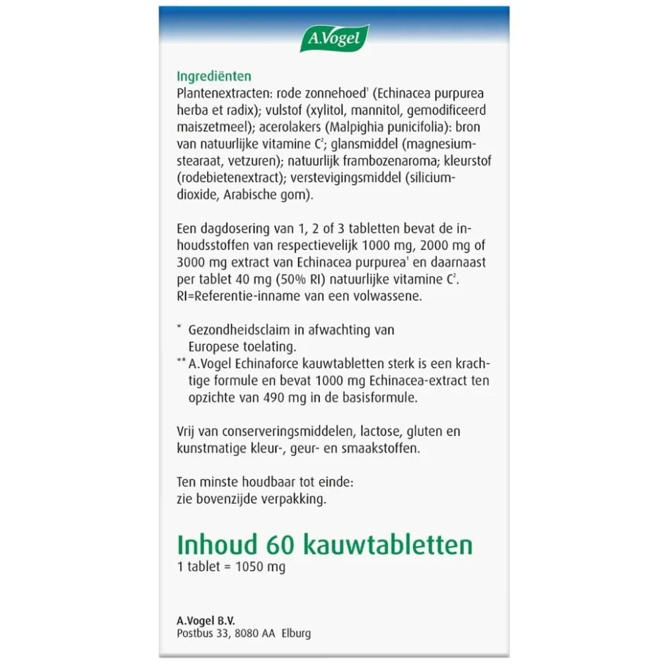 Echinaforce Sterk** + Vitamine C Kauwtabletten|A.Vogel
