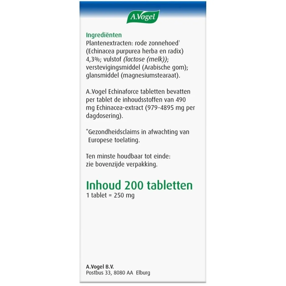 A.Vogel Echinaforce Tabletten< Natuurlijke Supplementen|Weerstand En Energie