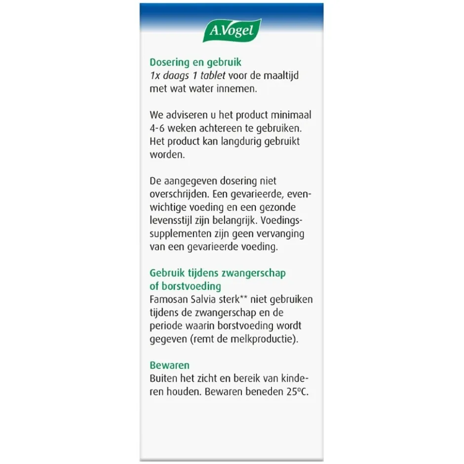 Overgang Famosan Salvia Sterk** Tabletten|A.Vogel Sale