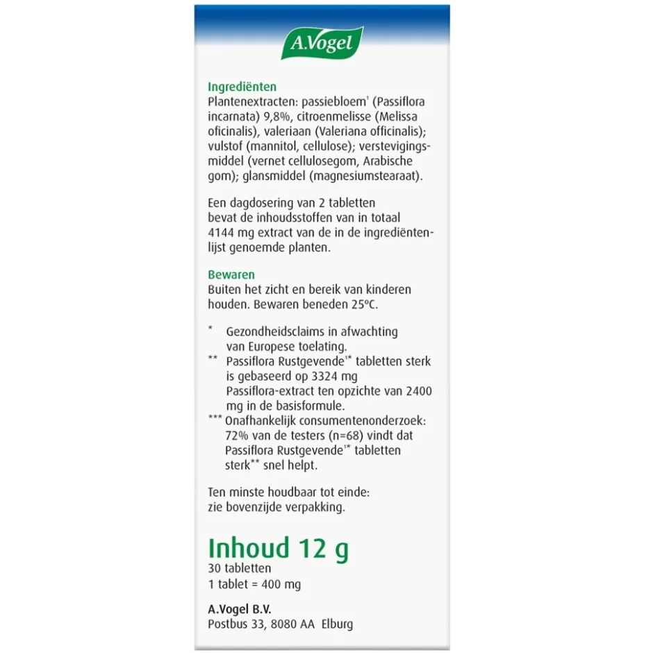 Passiflora Sterk** Rustgevende Tabletten|A.Vogel Discount