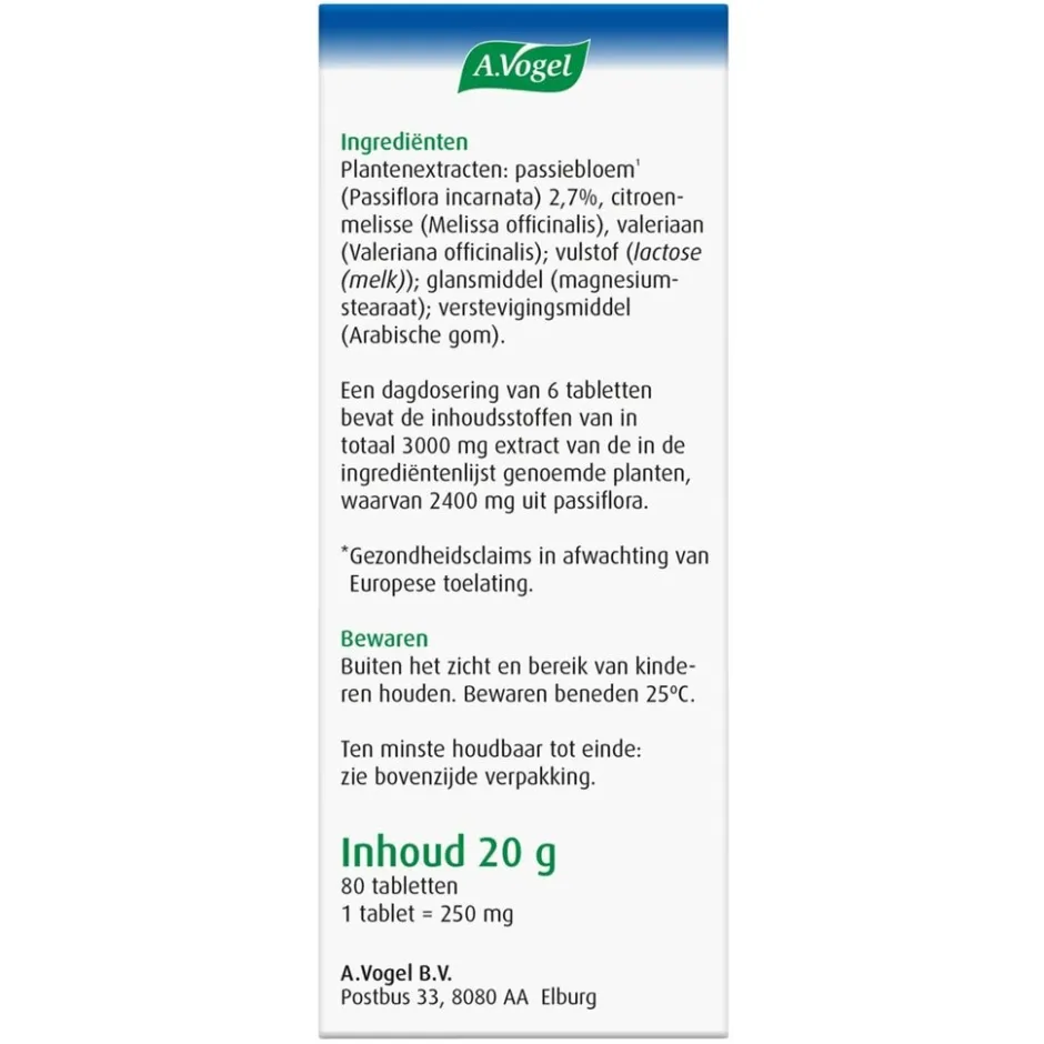 Rustgevend Passiflora Complex Tabletten|A.Vogel New
