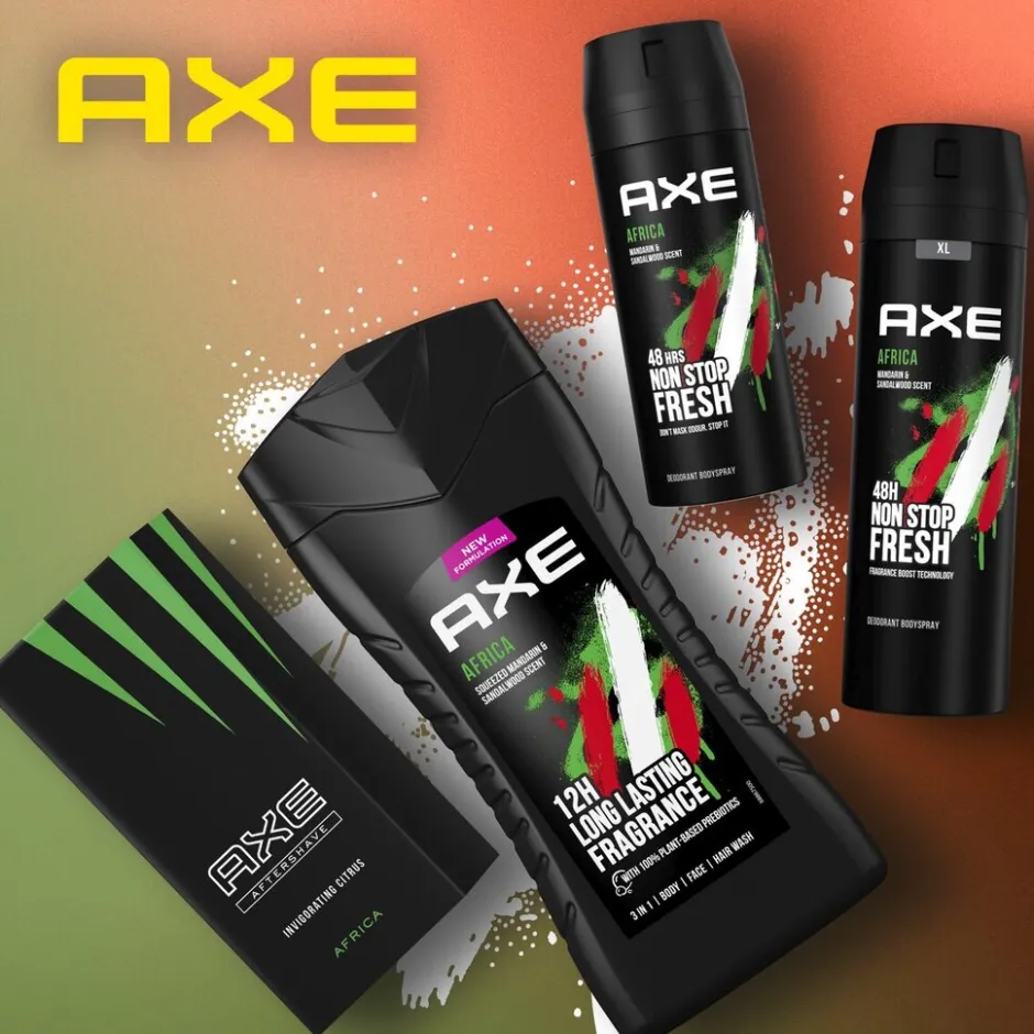 Axe Africa 3-In-1 Douchegel en Shampoo< Douchegel