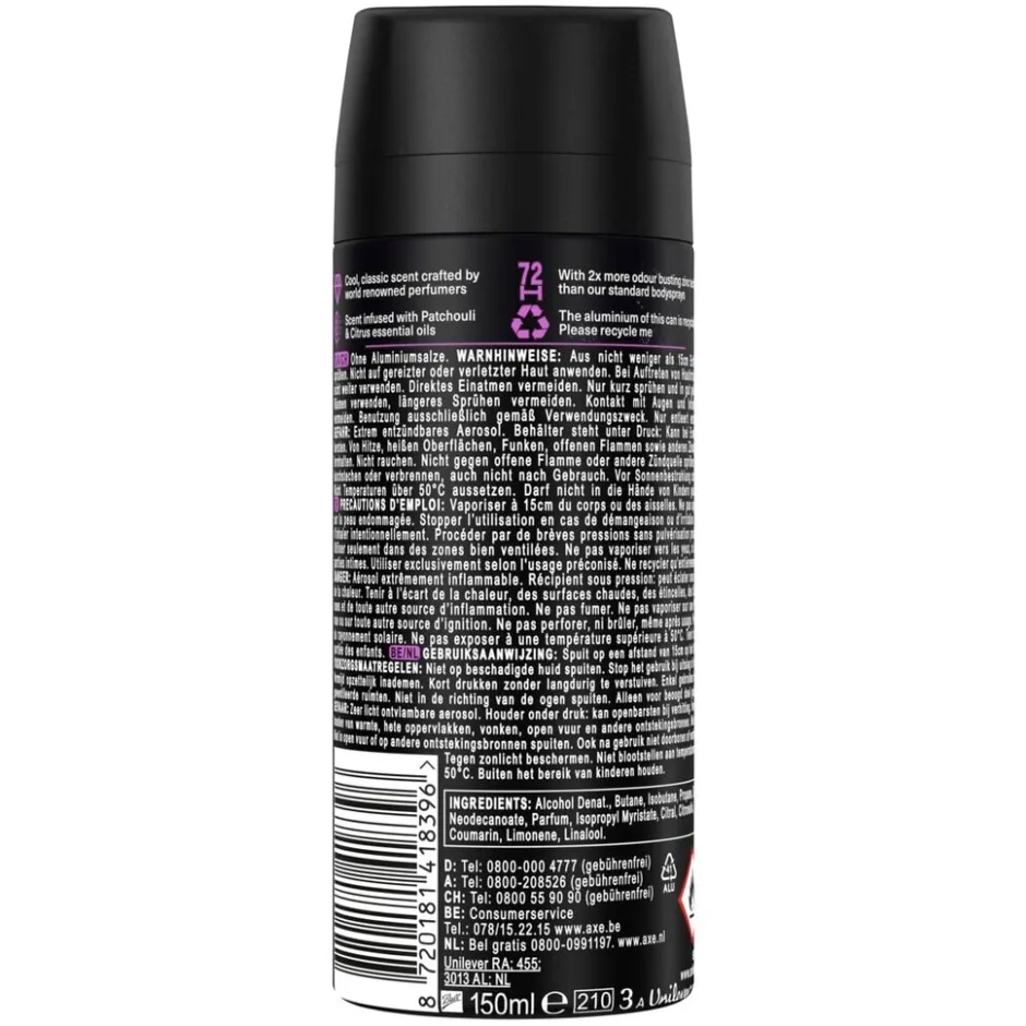 Axe Fine Fragrance Purple Patchouli Deodorant Bodyspray< Deospray