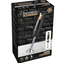 Bestron Staafmixer ASM600BW Zwart/Hout| Discount
