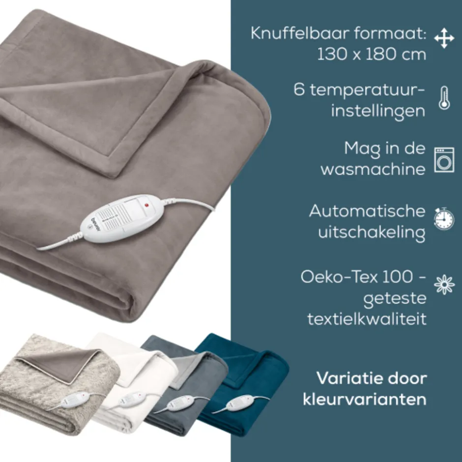 Beurer HD 75 Cosy Taupe Warmtedeken< Slapen|Warmteproducten