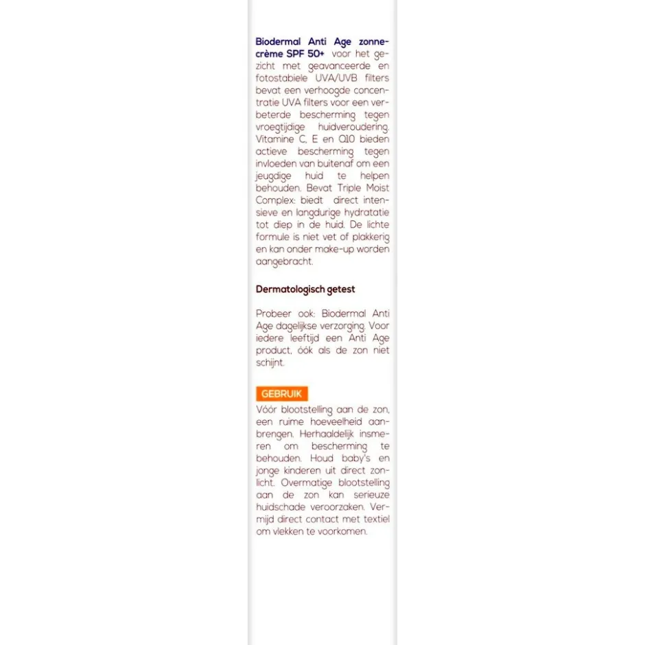 Anti Age SPF50+ Zonnecrème voor het Gezicht|Biodermal Discount