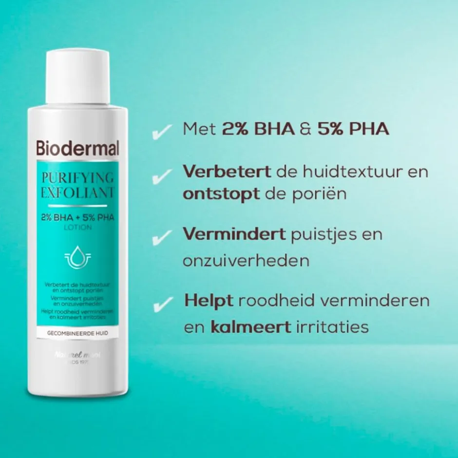 Biodermal Purifying Exfoliant 2% BHA + 5% PHA Lotion< Exfoliant|Gezichtsreiniging