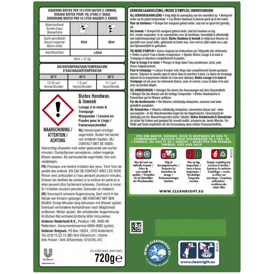 Biotex Handwas & Inweek Poeder< Wasmiddel