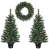 Kunstkerstboomjes en krans set|Black Box Trees Outlet