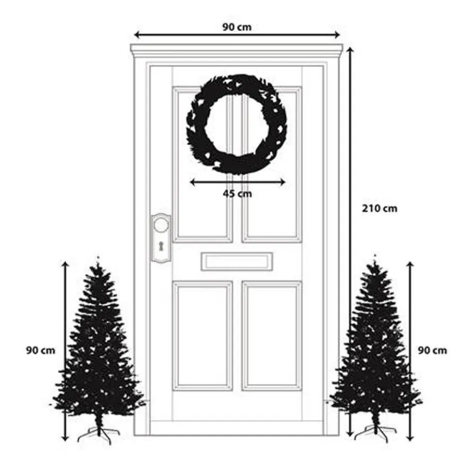 Kunstkerstboomjes en krans set|Black Box Trees Outlet