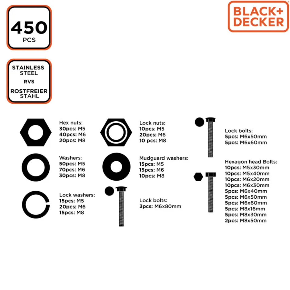 BLACK+DECKER Bouten en moeren MEBBO5340/0010< Klussen
