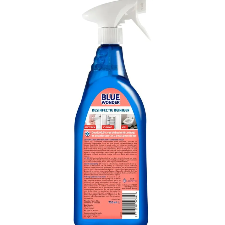 Blue Wonder Desinfectie Reiniger Spray< Schoonmaakmiddelen