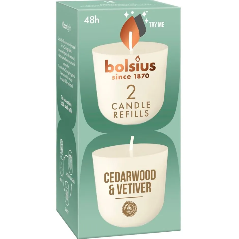 Clean Light Cederwood Navulling|Bolsius Outlet