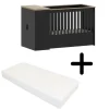 Born Lucky Combi Ledikant Memphis Eiken Met Matras< Ledikanten